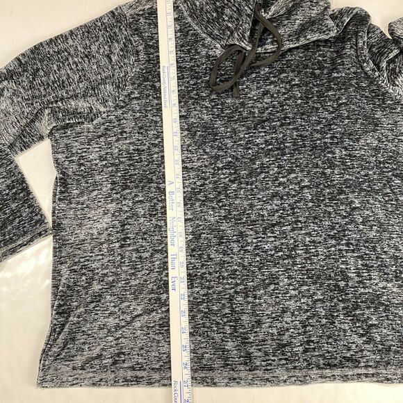 Nicole Miller Drawstring Cowl Neck Sweater Womens 3X Dark Gray Marled Soft EUC - Picture 4 of 10